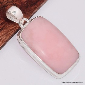 Pendentif rectangulaire en Opale rose des Andes 