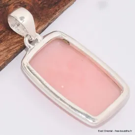 Pendentif rectangulaire en Opale rose des Andes - Pendentifs pierres naturelles