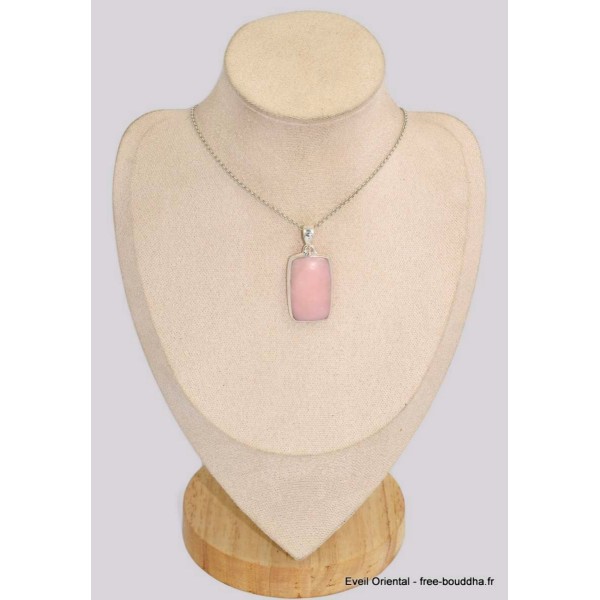 Pendentif rectangulaire en Opale rose des Andes Pendentifs pierres naturelles BK40.4