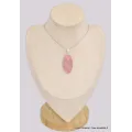 Grand Pendentif Opale rose australienne ovale - Pendentifs pierres naturelles