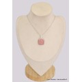Pendentif Opale rose australienne carré Pendentifs pierres naturelles BK41.2