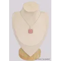 Pendentif Opale rose australienne carré - Pendentifs pierres naturelles