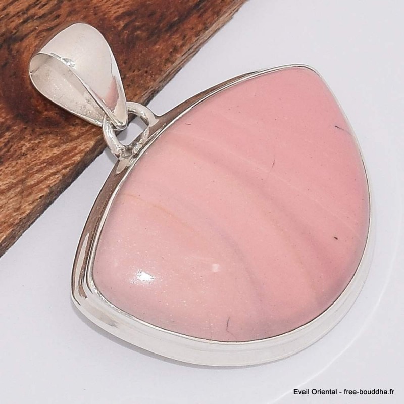 Pendentif coquillage opale rose - Atelier Solstice Bijoux
