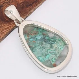 Pendentif Quantum Quattro bleu vert forme libre - Pendentifs pierres naturelles
