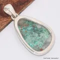 Pendentif Quantum Quattro bleu vert forme libre - Pendentifs pierres naturelles