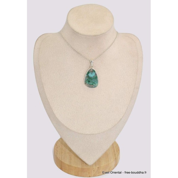 Pendentif Quantum Quattro bleu vert forme libre Pendentifs pierres naturelles BK42