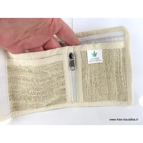 Portefeuille porte-monnaie Om tibétain chanvre brodé - Sacs tibétains et indiens