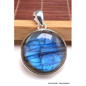 Gros Pendentif rond Labradorite bleue grade AAA Pendentifs pierres naturelles BK26.2