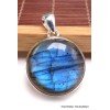 Gros Pendentif rond Labradorite bleue grade AAA Pendentifs pierres naturelles BK26.2
