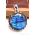 Gros Pendentif rond Labradorite bleue grade AAA Pendentifs pierres naturelles BK26.2