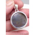 Gros Pendentif rond Labradorite bleue grade AAA Pendentifs pierres naturelles BK26.2