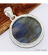 Gros Pendentif rond Labradorite bleue grade AAA Pendentifs pierres naturelles BK26.2