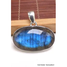 Pendentif argent Labradorite bleue grade AAA - Pendentifs pierres naturelles