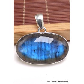 Pendentif oval Labradorite bleue grade AAA 