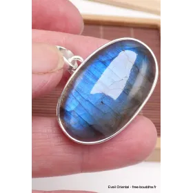 Pendentif argent Labradorite bleue grade AAA - Pendentifs pierres naturelles