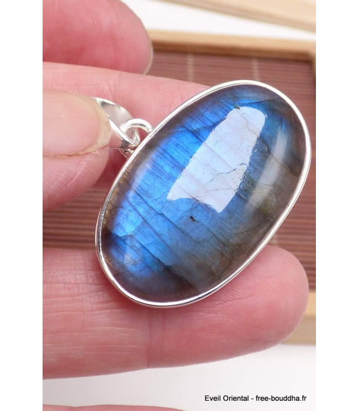 Pendentif argent Labradorite bleue grade AAA Pendentifs pierres naturelles BK26.3