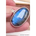 Pendentif argent Labradorite bleue grade AAA - Pendentifs pierres naturelles