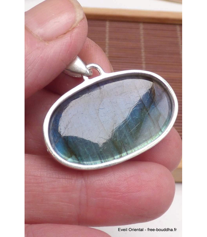 Pendentif argent Labradorite bleue grade AAA Pendentifs pierres naturelles BK26.3