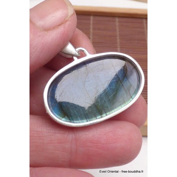Pendentif oval Labradorite bleue grade AAA Pendentifs pierres naturelles BK26.3