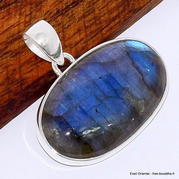 Pendentif oval Labradorite bleue grade AAA Pendentifs pierres naturelles BK26.3