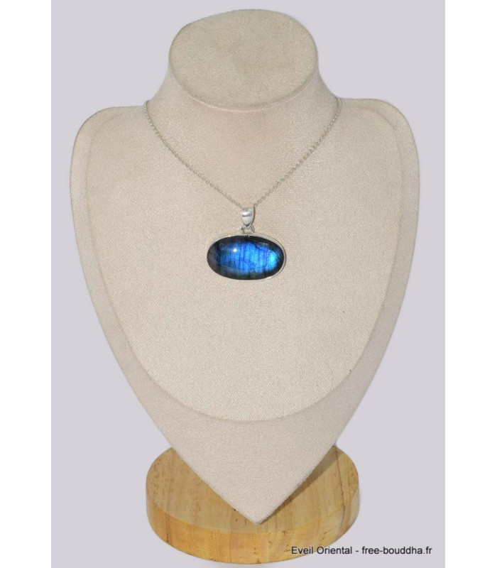 Pendentif argent Labradorite bleue grade AAA Pendentifs pierres naturelles BK26.3