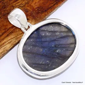 Gros Pendentif oval Labradorite bleue grade AAA - Pendentifs pierres naturelles