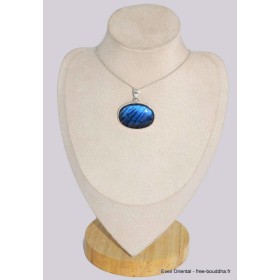 Gros Pendentif oval Labradorite bleue grade AAA Pendentifs pierres naturelles BK26.4