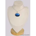 Gros Pendentif oval Labradorite bleue grade AAA - Pendentifs pierres naturelles