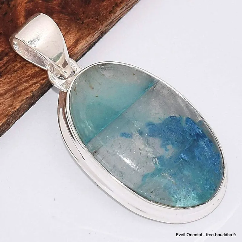 Pendentif Quantum Quattro bleu oval - Pendentifs pierres naturelles