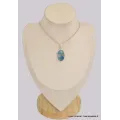 Pendentif Quantum Quattro bleu oval - Pendentifs pierres naturelles