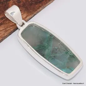 Pendentif Quantum Quattro bleuvert rectangulaire - Pendentifs pierres naturelles