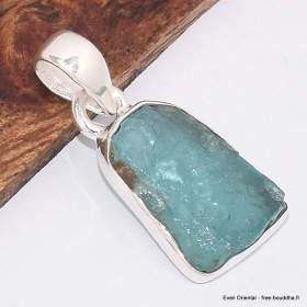 Pendentif en pierre Apatite bleu néon brute Bijoux en Apatite bleue BK45.1