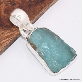 Pendentif en pierre Apatite bleu néon brute 