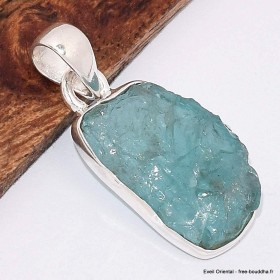 Apatite bleu néon pendentif forme libre 