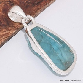 Apatite bleu néon pendentif asymétrique 