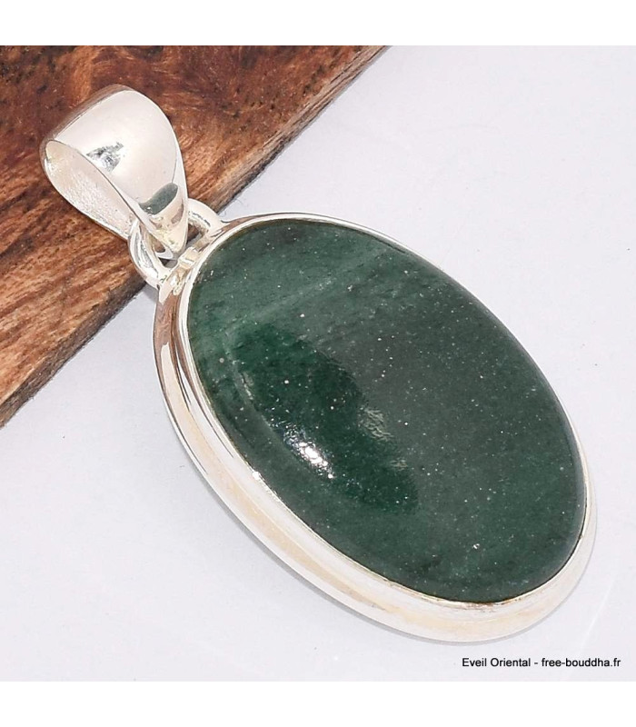Pendentif argent oval en Aventurine Bijoux en Aventurine BK47.2