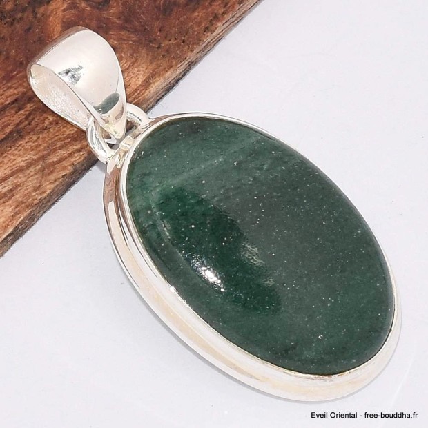 Pendentif argent oval en Aventurine Bijoux en Aventurine BK47.2
