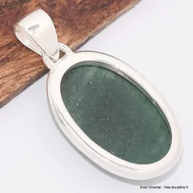 Pendentif argent oval en Aventurine - Bijoux en Aventurine
