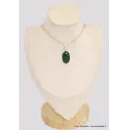 Pendentif argent oval en Aventurine - Bijoux en Aventurine
