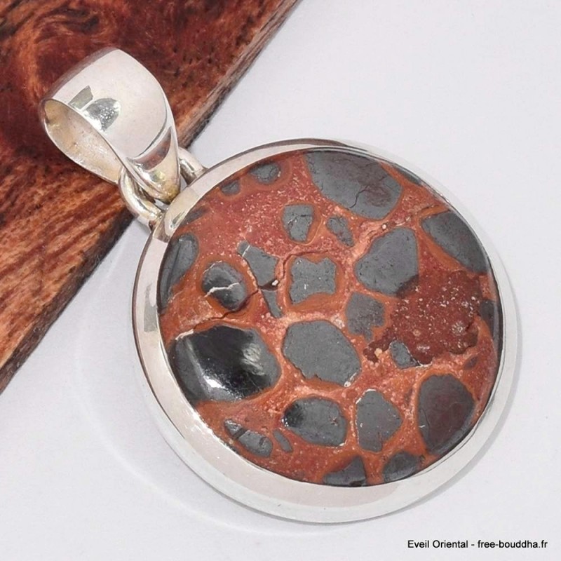 Pendentif rond en Bauxite 