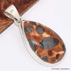 Gros Pendentif goutte en Bauxite - Bijoux en Bauxite