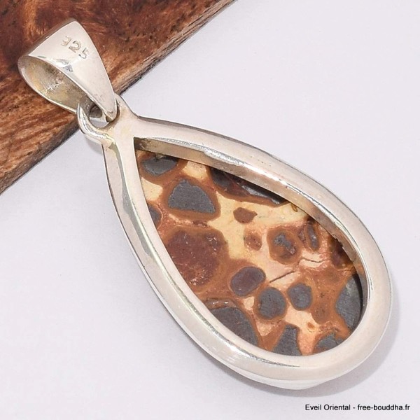 Gros Pendentif goutte en Bauxite Bijoux en Bauxite BK48.2