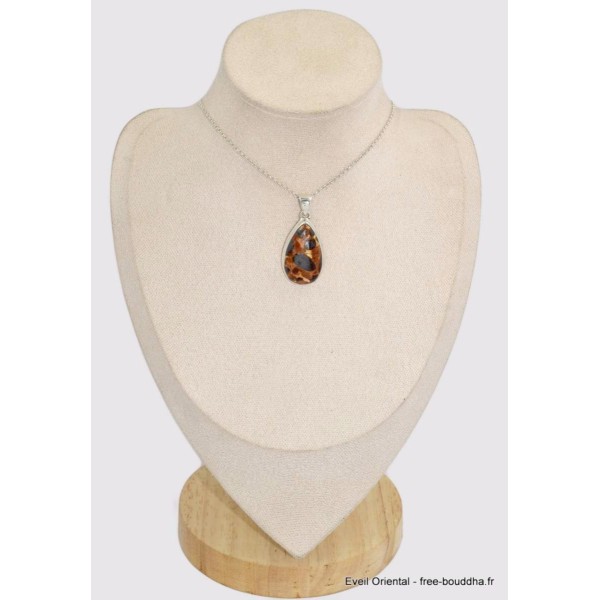 Gros Pendentif goutte en Bauxite Bijoux en Bauxite BK48.2