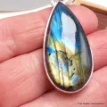 Gros pendentif goutte Labradorite multi-feux - Bijoux en Labradorite