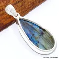 Gros pendentif goutte Labradorite multi-feux - Bijoux en Labradorite