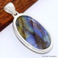Gros pendentif Labradorite bleu jaune Pendentifs pierres naturelles BK49.4