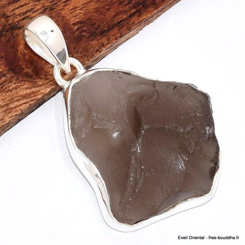 Pendentif Colombianite tectite colombienne serti clos 