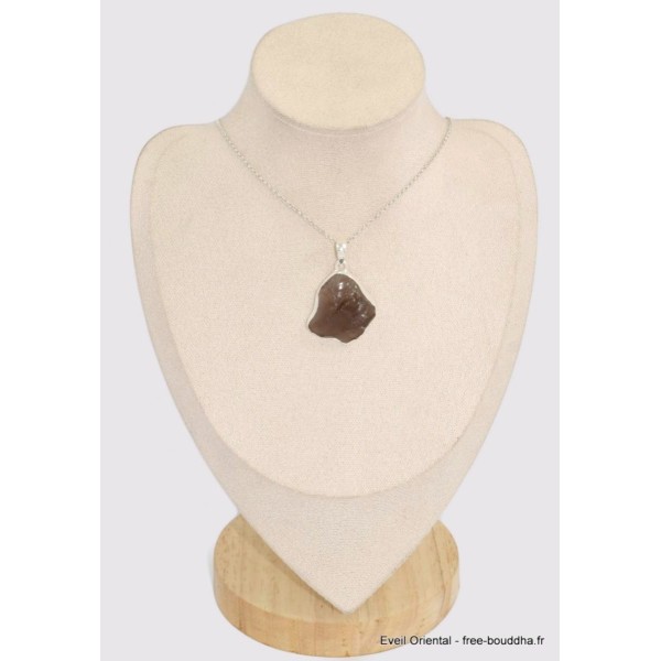 Pendentif Colombianite tectite colombienne serti clos-ch Pendentifs pierres naturelles BK51