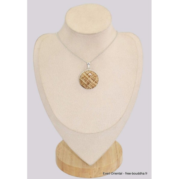 Pendentif rond en Aragonite Candy Pendentifs pierres naturelles BK52.1