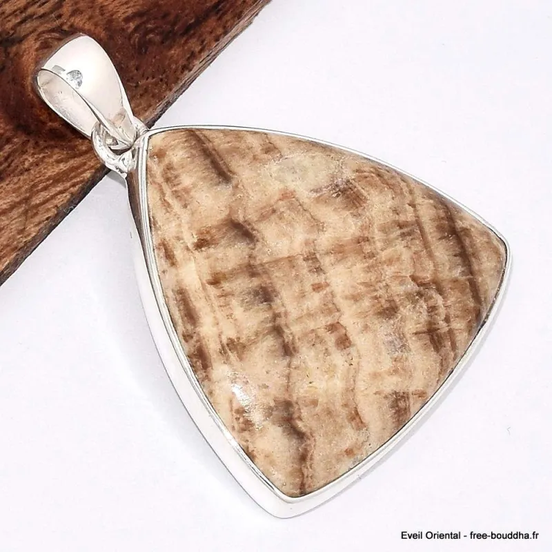 Pendentif triangulaire en Aragonite Candy - Pendentifs pierres naturelles